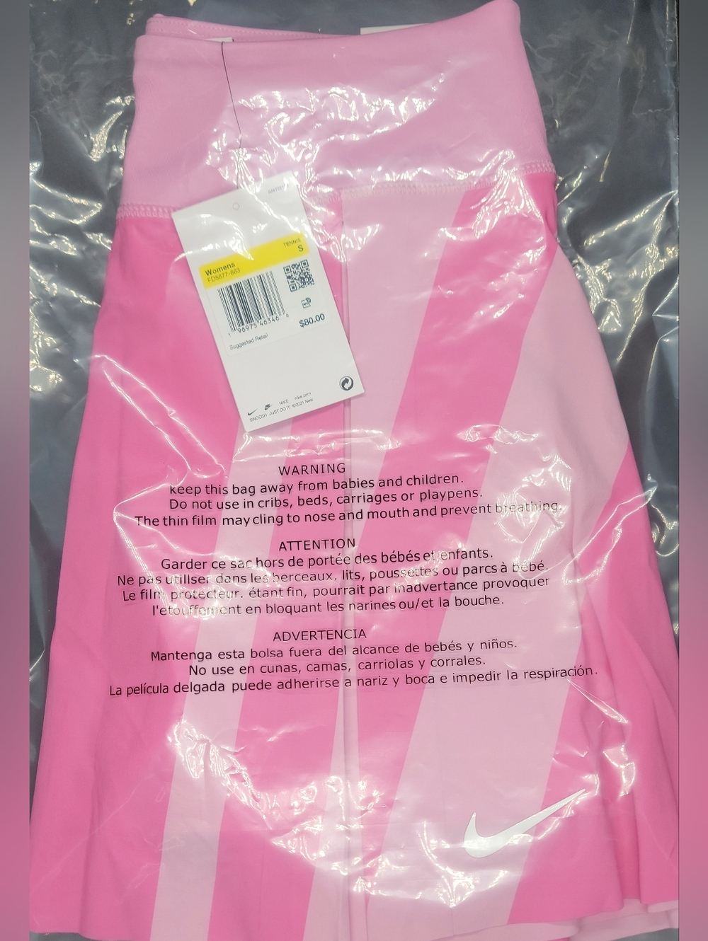 Nike Dri-Fit Advantage Tennis Skort Pink Blast Sz S Women